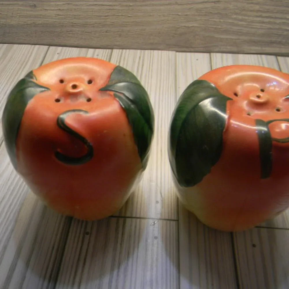 Set of Vintage Hull Blushing Apple Salt & Pepper Shakers