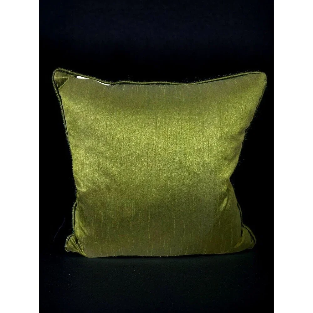 Christmas Holiday Felted Wreath Bells Pillow Removable Down Filled Insert Cover