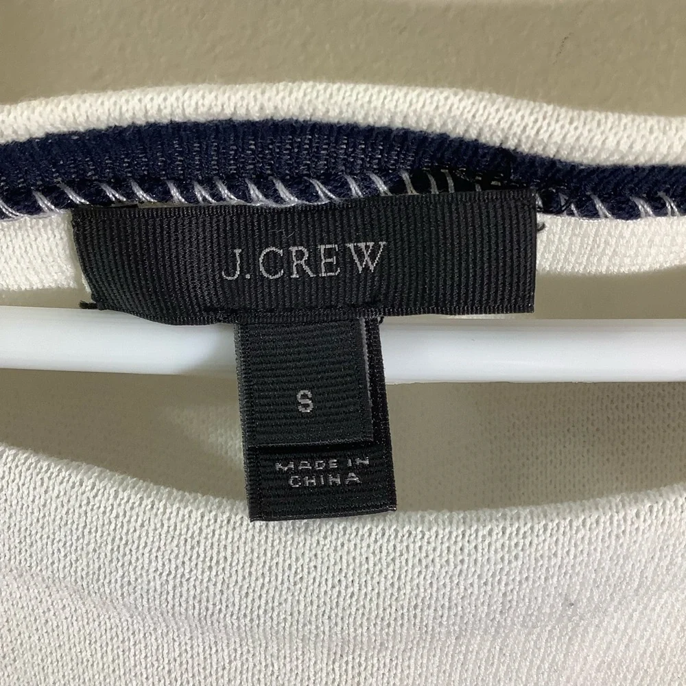 J. Crew Long Sleeve Striped Cotton Sweater with Cabana Patches
