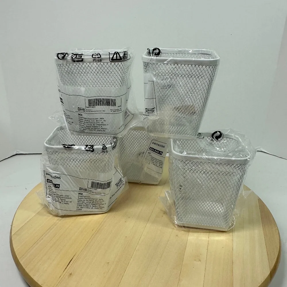 5 IKEA DRONJONS DRÖNJÖNS Holder Pencil  & Pen Cup White Steel 004.948.79 New