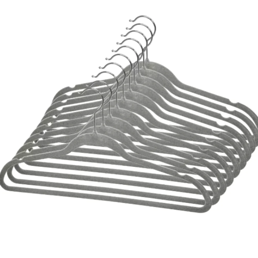 Bundle of 10 velvet coat hangers Grey