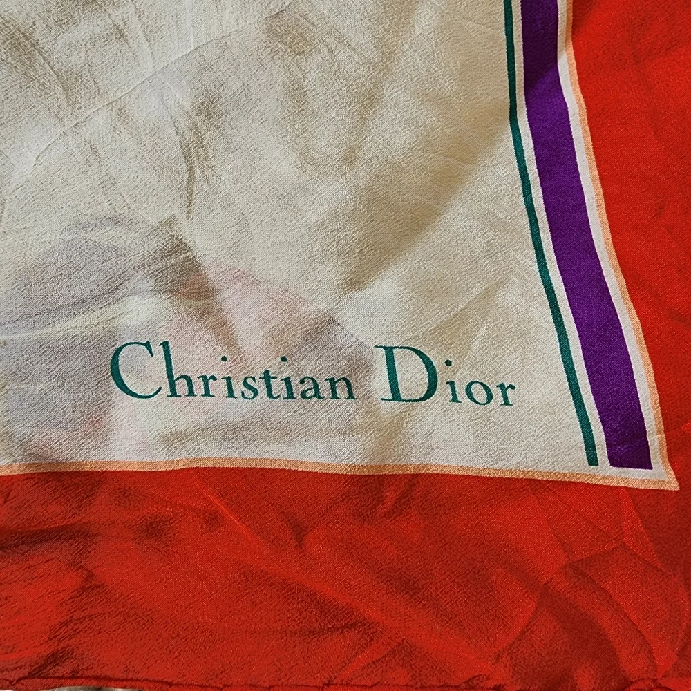 Christian Dior Striped Hand-Rolled Silk Scarf 30