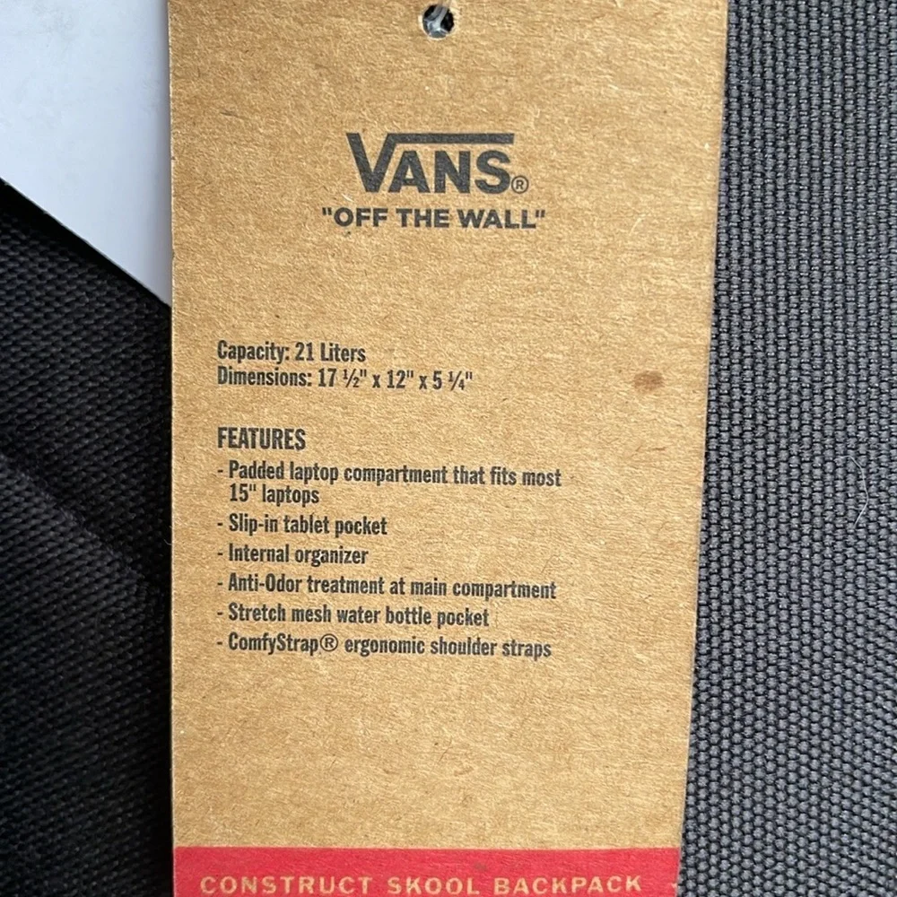 Vans Construct Skool Backpack NWT