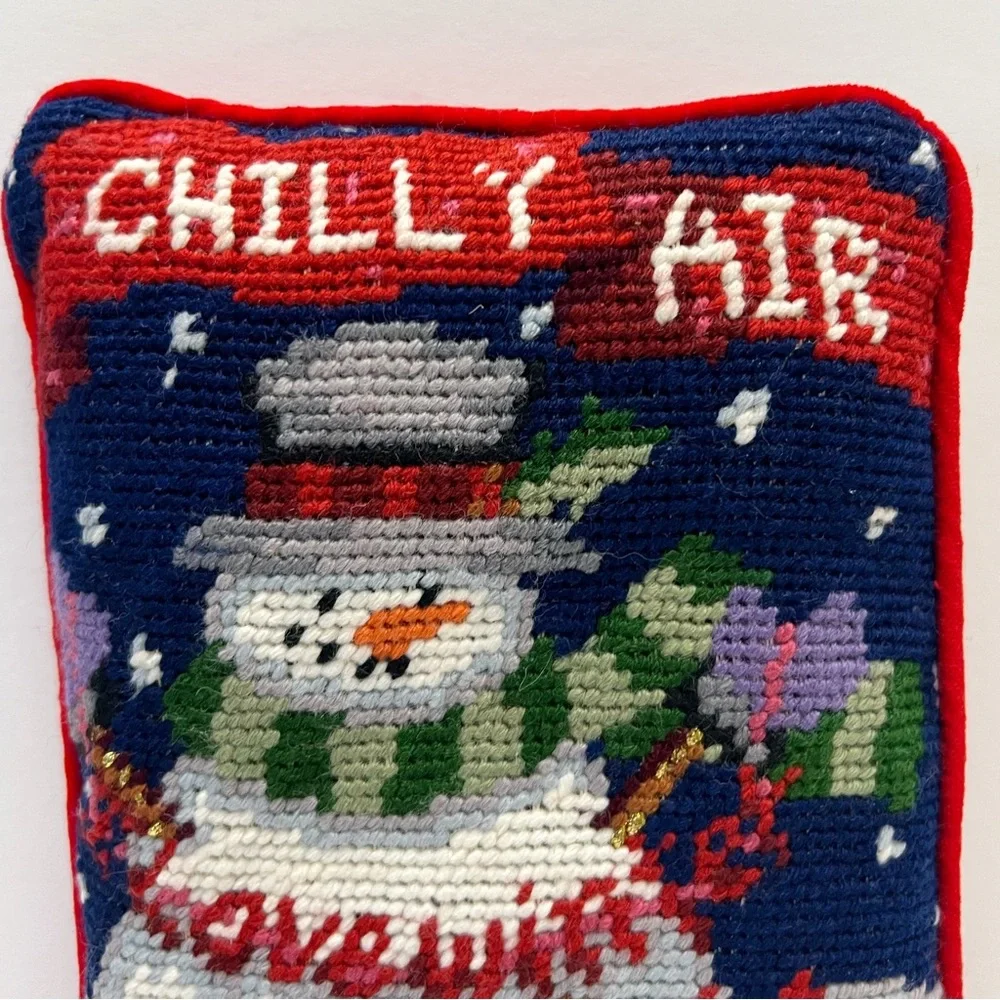 Vintage needlepoint snowman