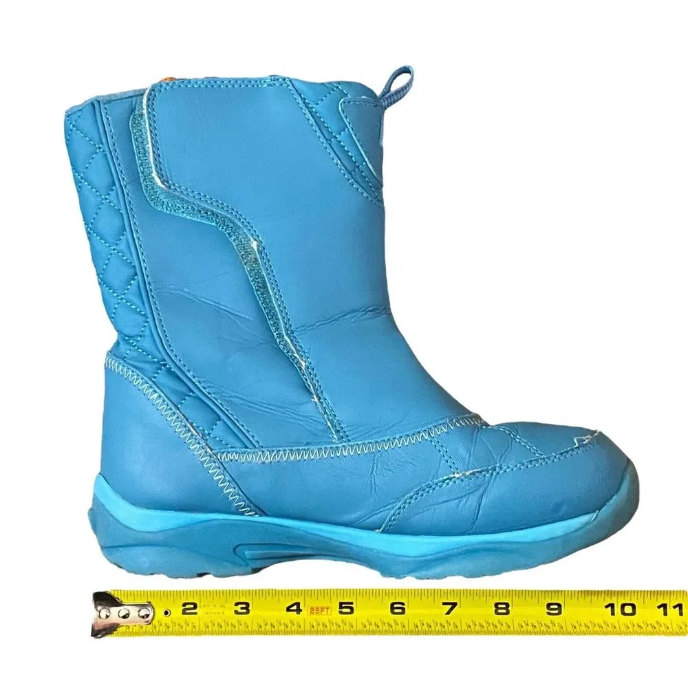 Lands' End Girls Winter Snow Boots Blue Lined Insulated Size 4