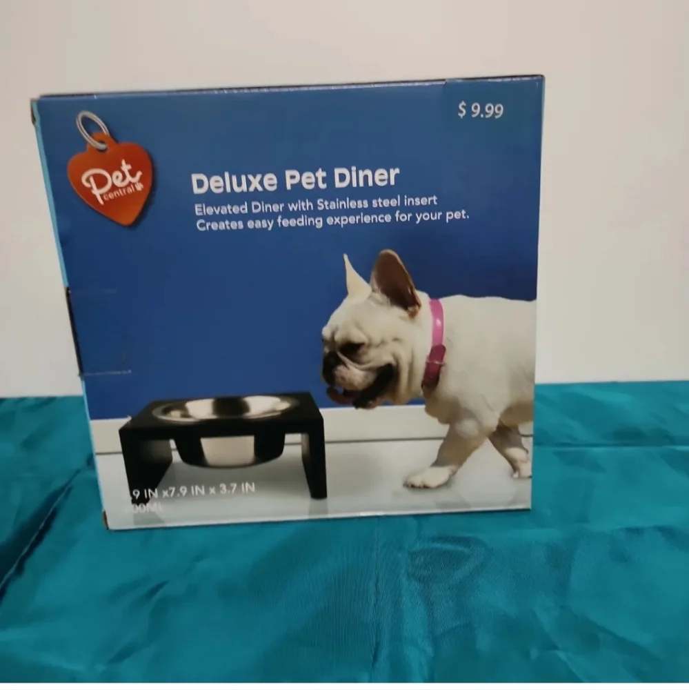 New Pet Central Deluxe Elevated Pet Diner Stainless Steel Bowl 800ml