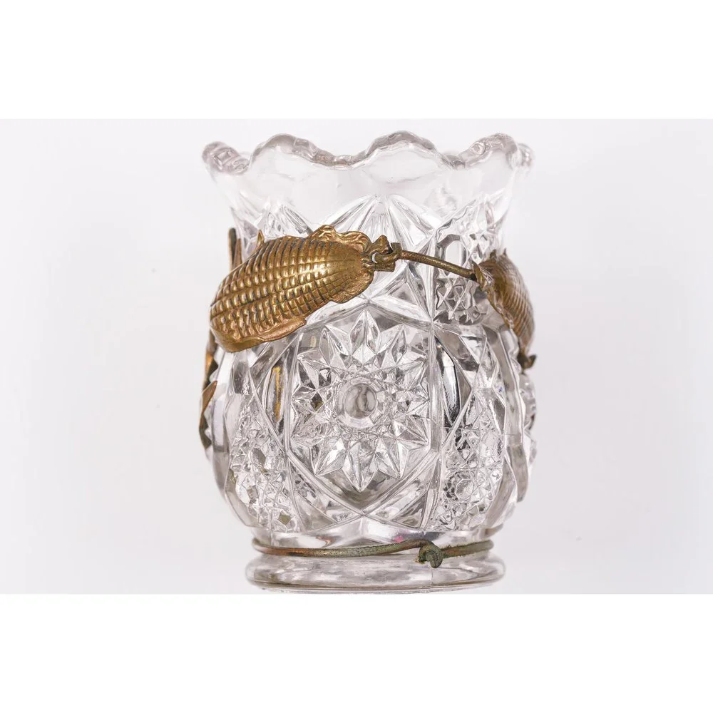 c1900 Unusual Mounted EAPG Toothpick holder