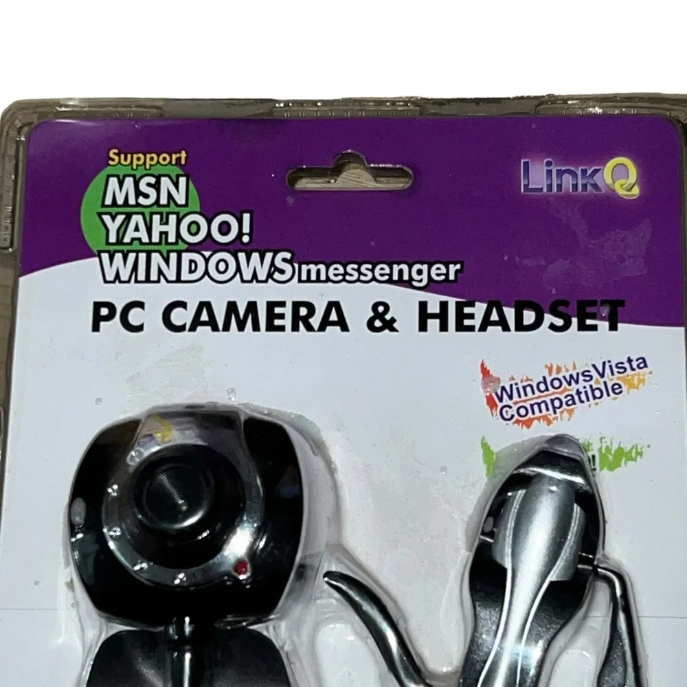 LinkQ PC Camera & Headset Supports MSN Yahoo Windows Messenger New In Box Rare