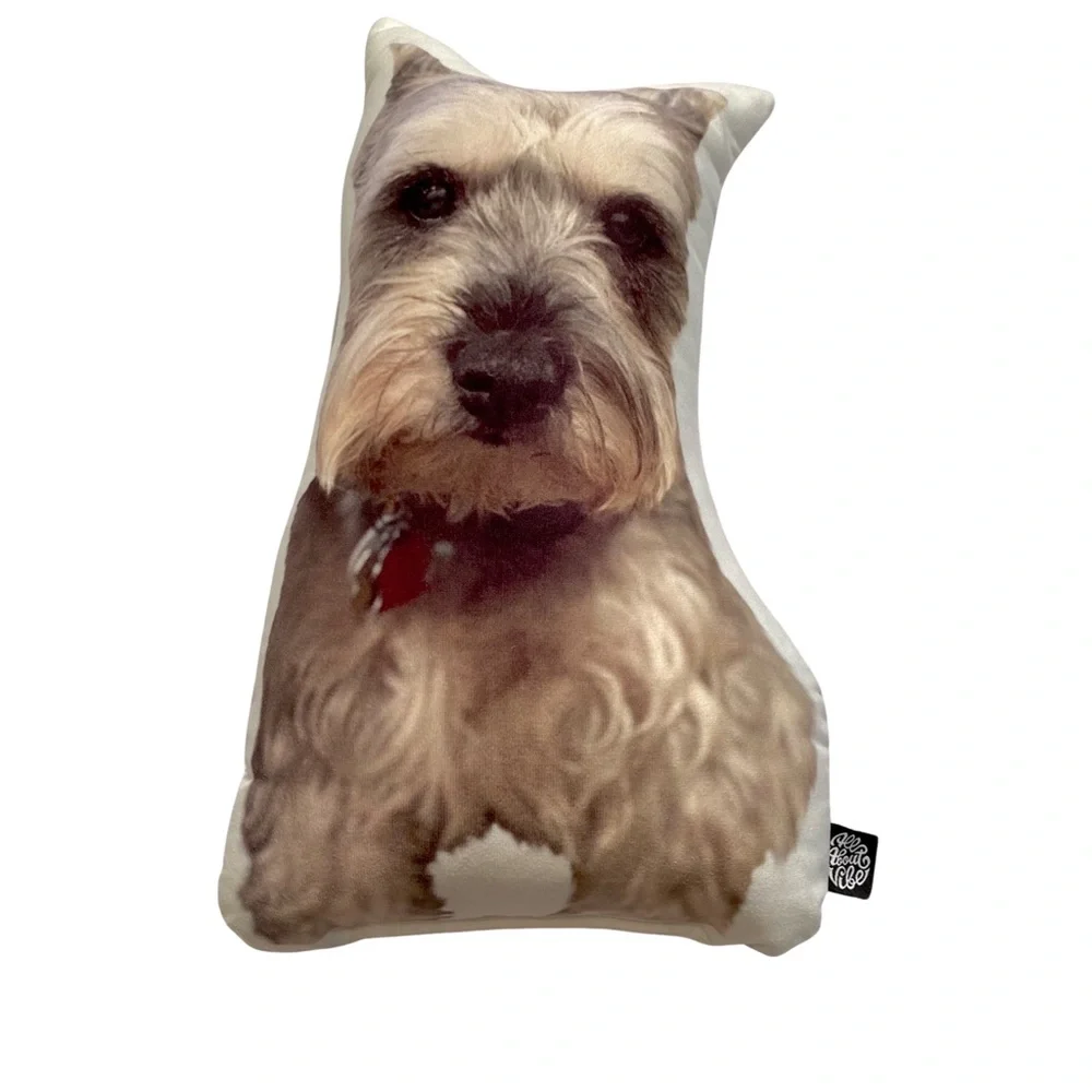 All About Vibe Double Sided Miniature Schnauzer Shaped Pillow 15”