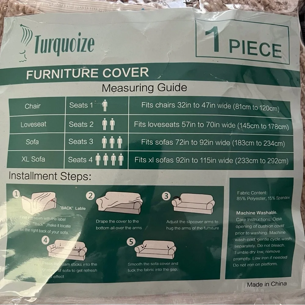 Turquoize Stretch Furniture Cover - Chair
