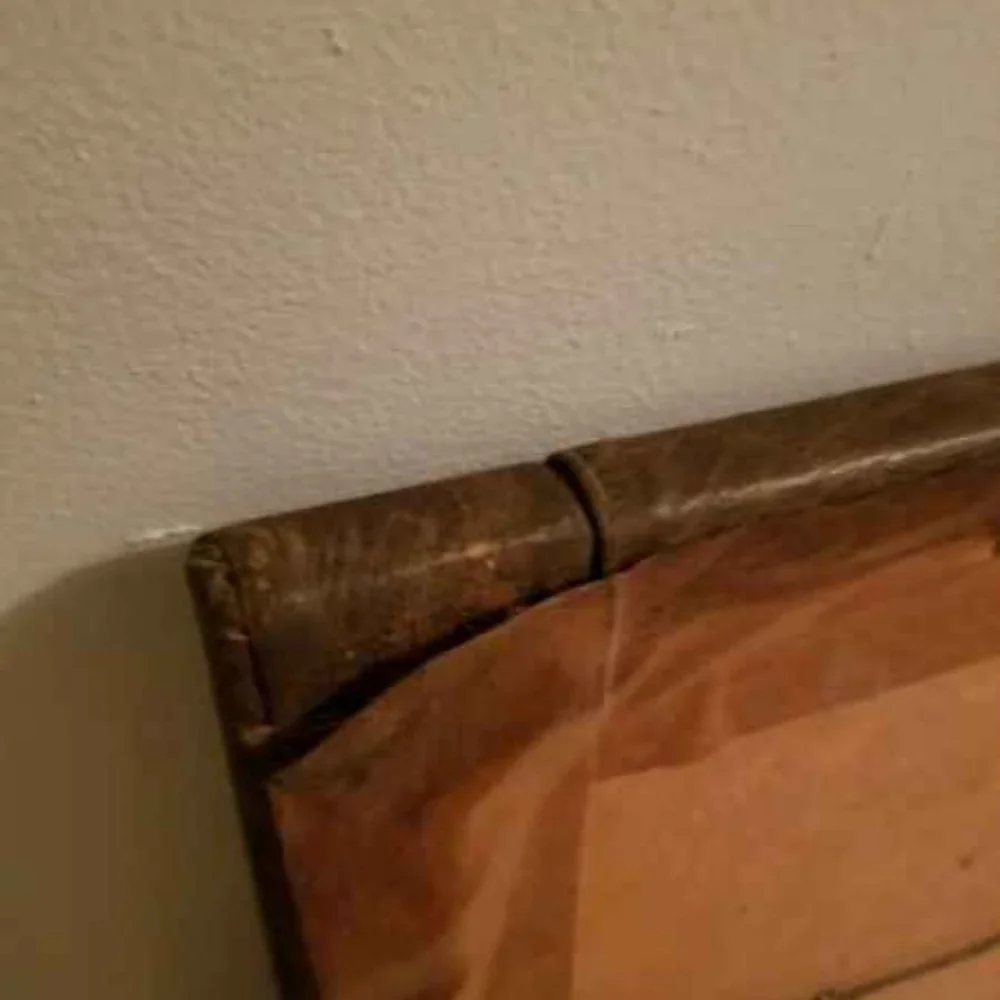 Vtg Beer Mirrored Sign Leather Frame