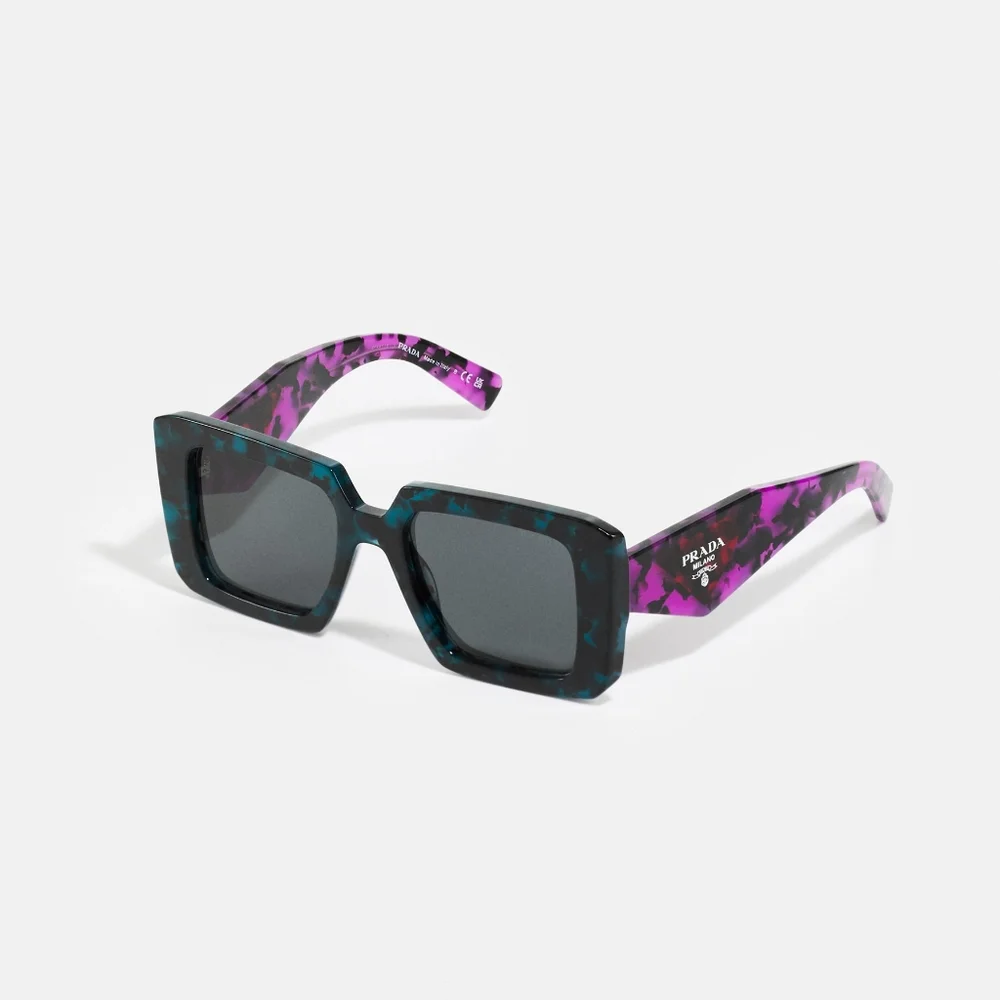 New- 💯 - Original PRADAAcetate Symbole Sunglasses SPR 23Y Slate Grey Pur