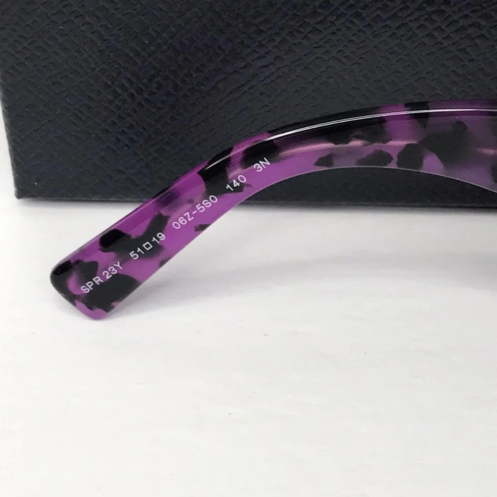 New- 💯 - Original PRADAAcetate Symbole Sunglasses SPR 23Y Slate Grey Pur