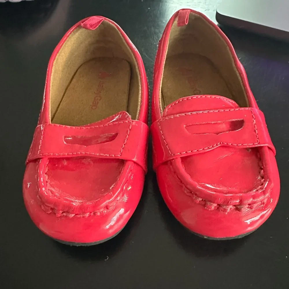 Baby Gap Little Girls Hot Pink Faux Leather Loafers EUC Sz Infant 6