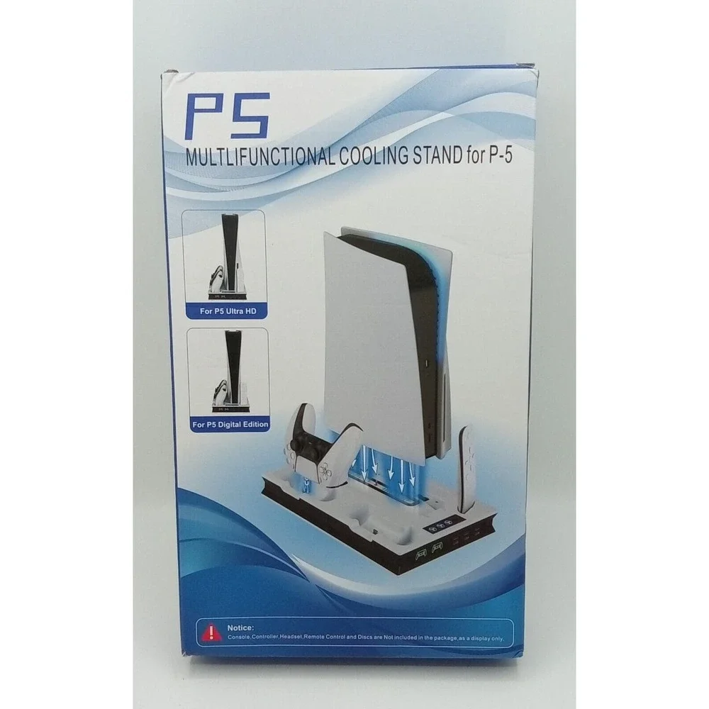 PS5 Multifunctional Cooling Stand PS5 Console/2 Controller Docks/Headset Holder
