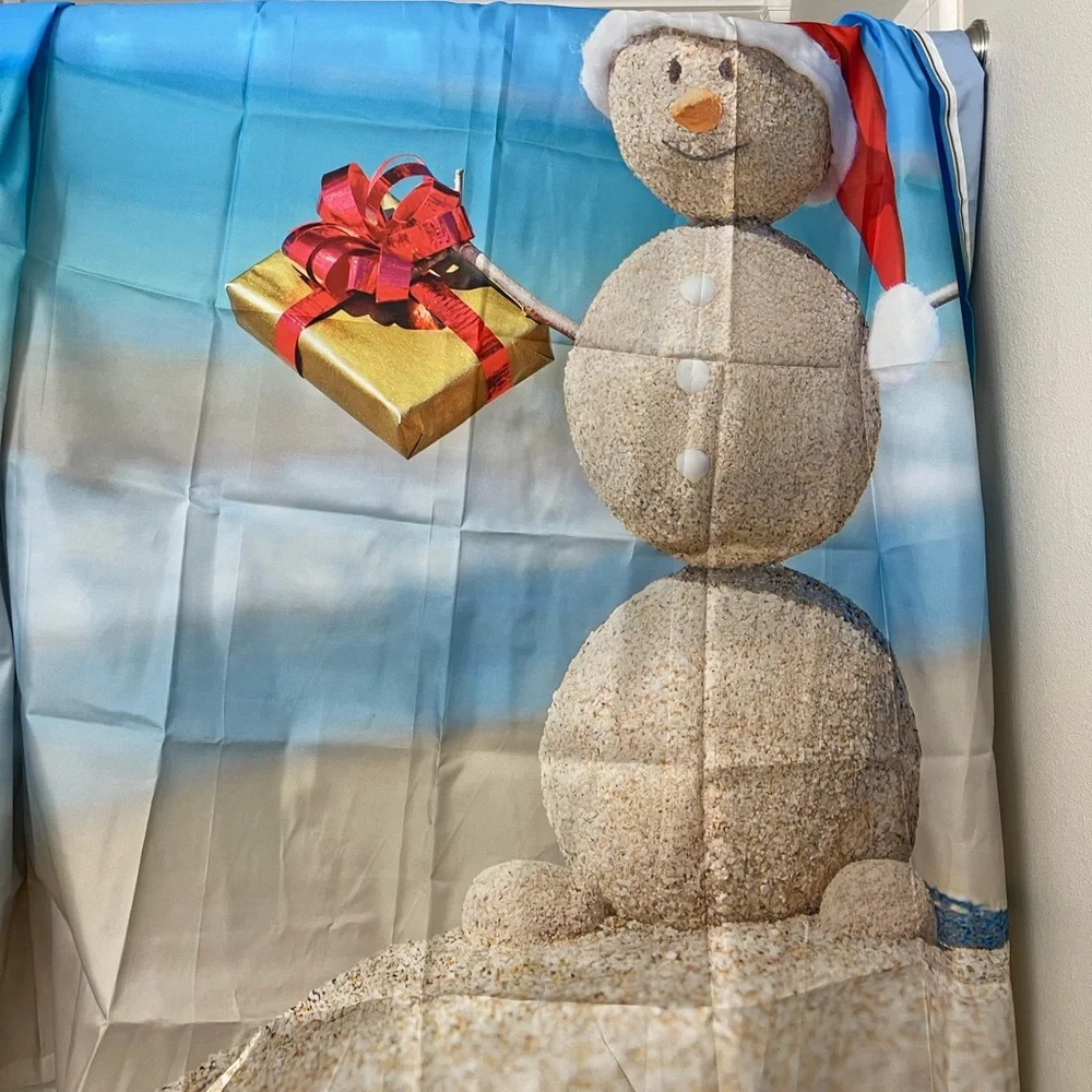 Beach holiday shower curtain never used standard size