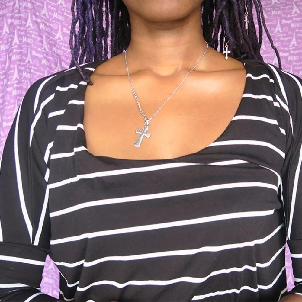 White House Black Market style 570126889 clear stripe double tunic in black XXS