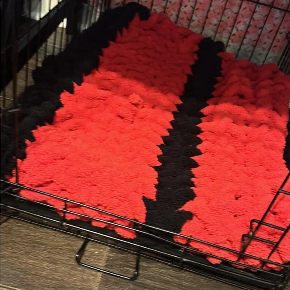 Red and black dog bed
