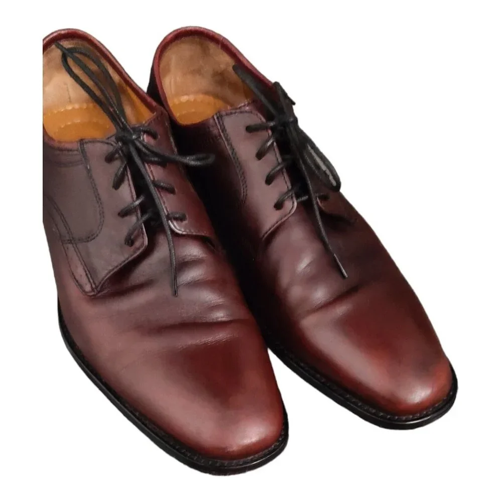 Johnston & Murphy men's Dress leather shoes Vero cuoio lace up leather sole 10M
