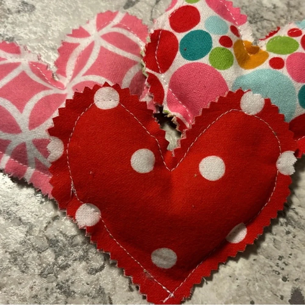 Valentine’s Day heart catnip pouches cat kitty gifts three pack new handmade