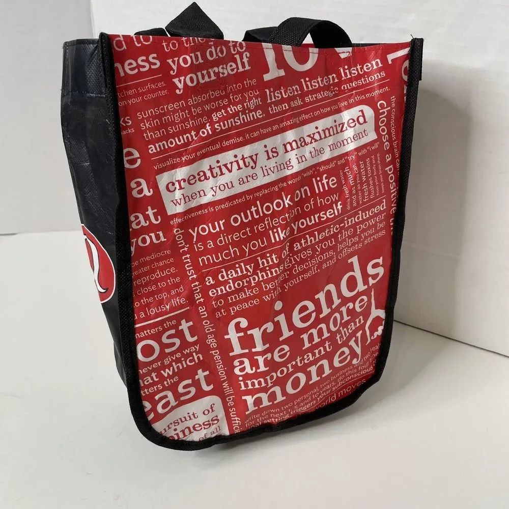 Lululemon Tote Bag, Red/black, Small, ~11”x9”x4”, Reusable Shopping Bag