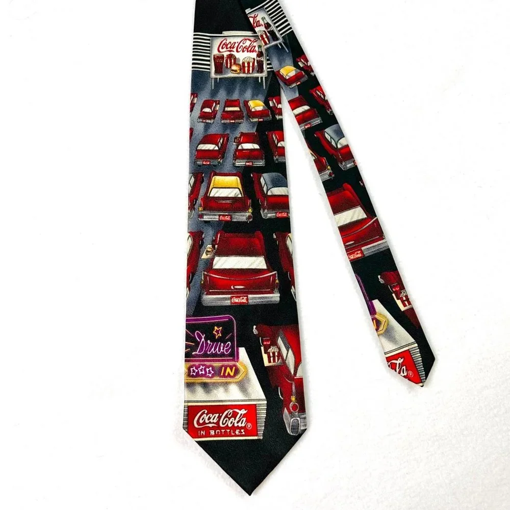 Vintage Official Coca-Cola Neck Tie Drive-In Movie Collectible Tie