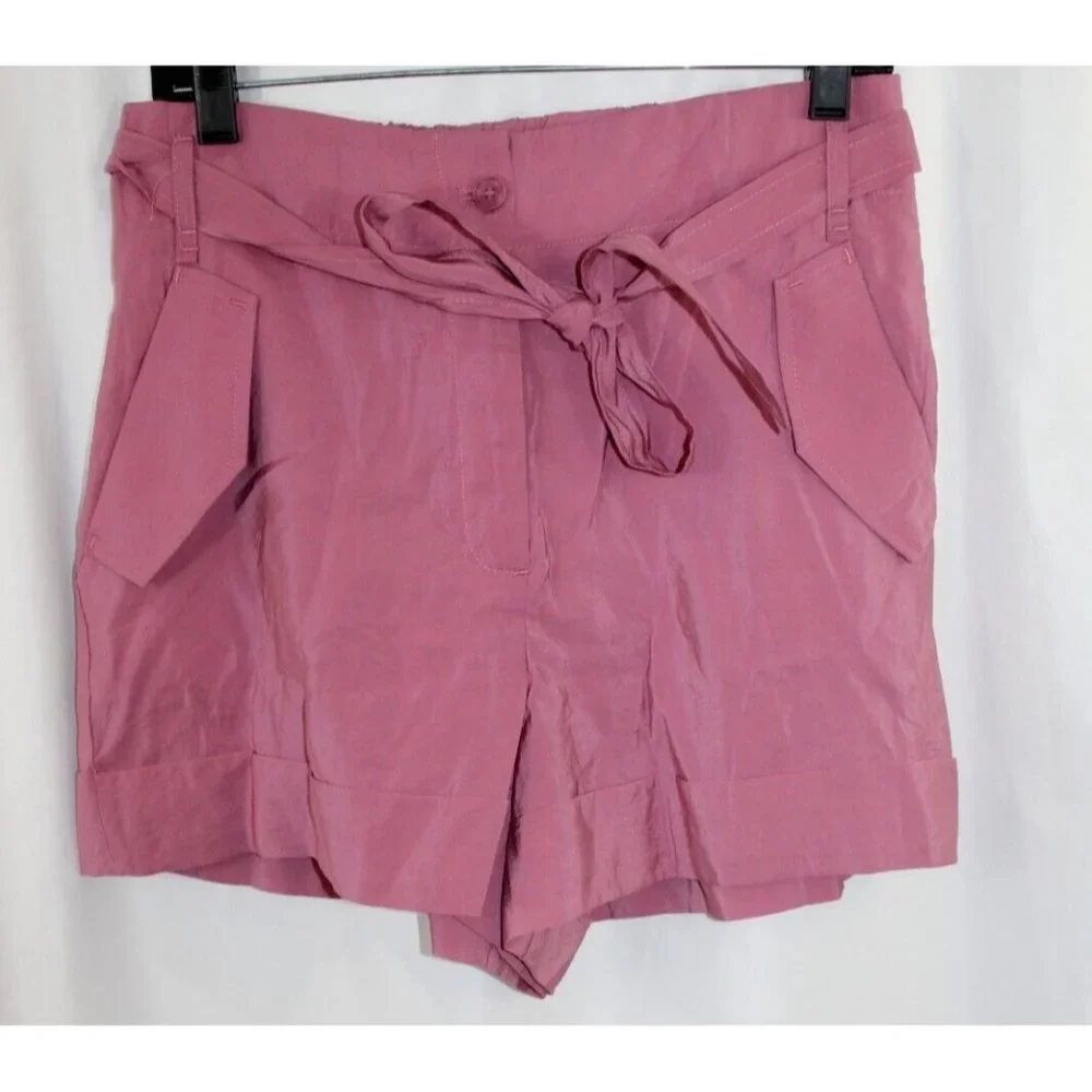 Maison d'Amelie Womens Pink Tie Waist Shorts 8