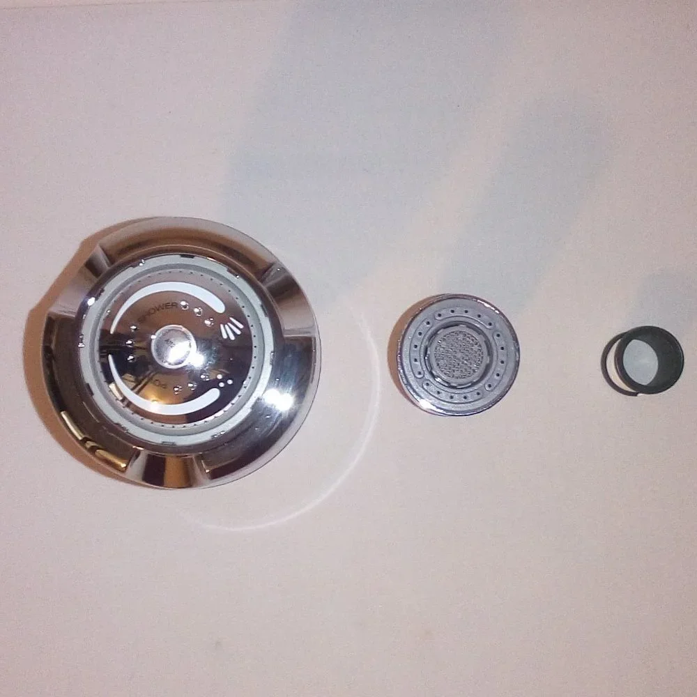 Showerhead, Dual Spray Kitchen Aerator and Plumber's Tape: Water Efficiency Kit