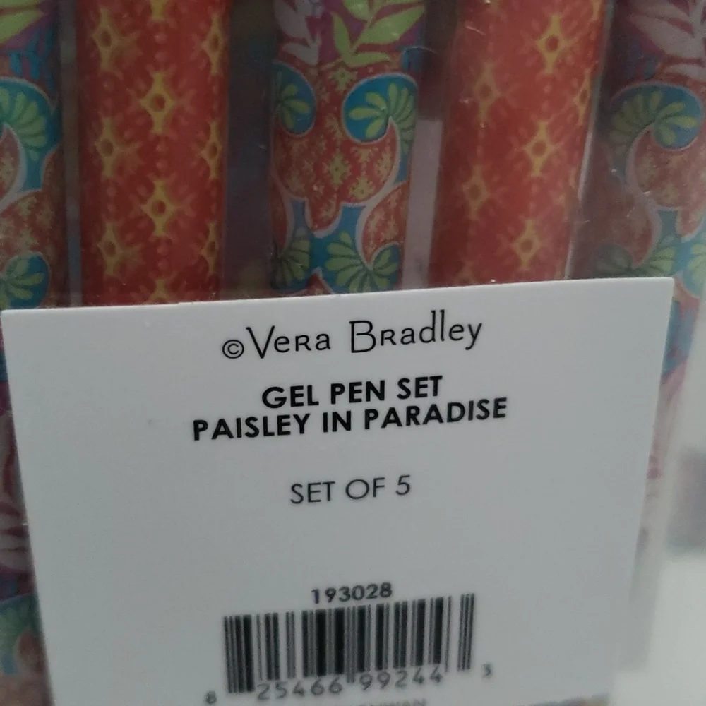 Vera Bradley Journal & Set of 5 Gel Pens Paisley in Paradise