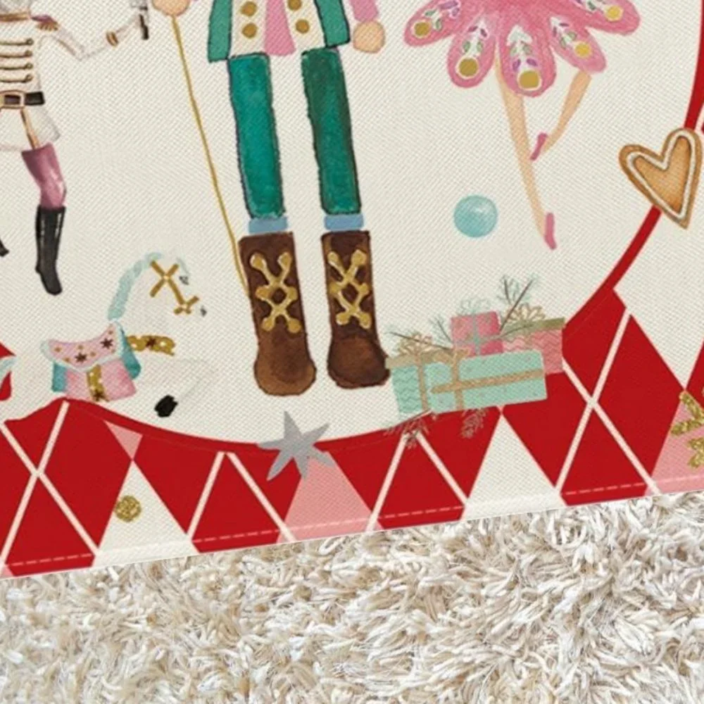 Nutcracker Table Runner Christmas Decor Red Decorative Cloth Holiday Decoration