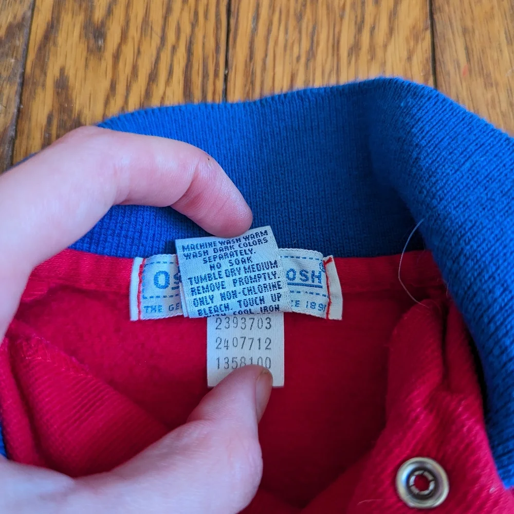 Vintage OshKosh B'Gosh Baby 6-9 Mos. Sweatshirt Pullover