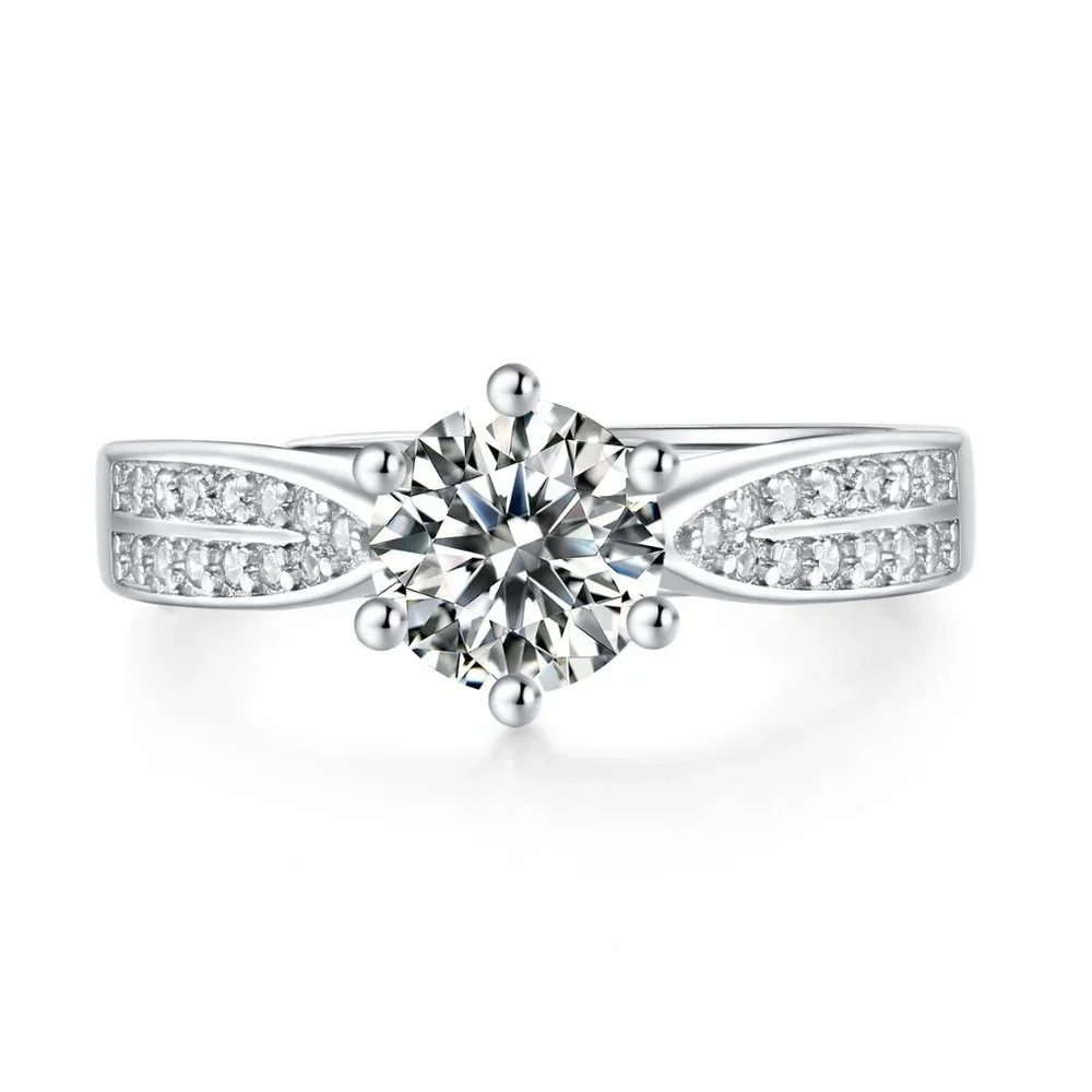 Certified 1ct. t.w. Moissanite Diamond Solitaire Wedding Engagement Ring NEW