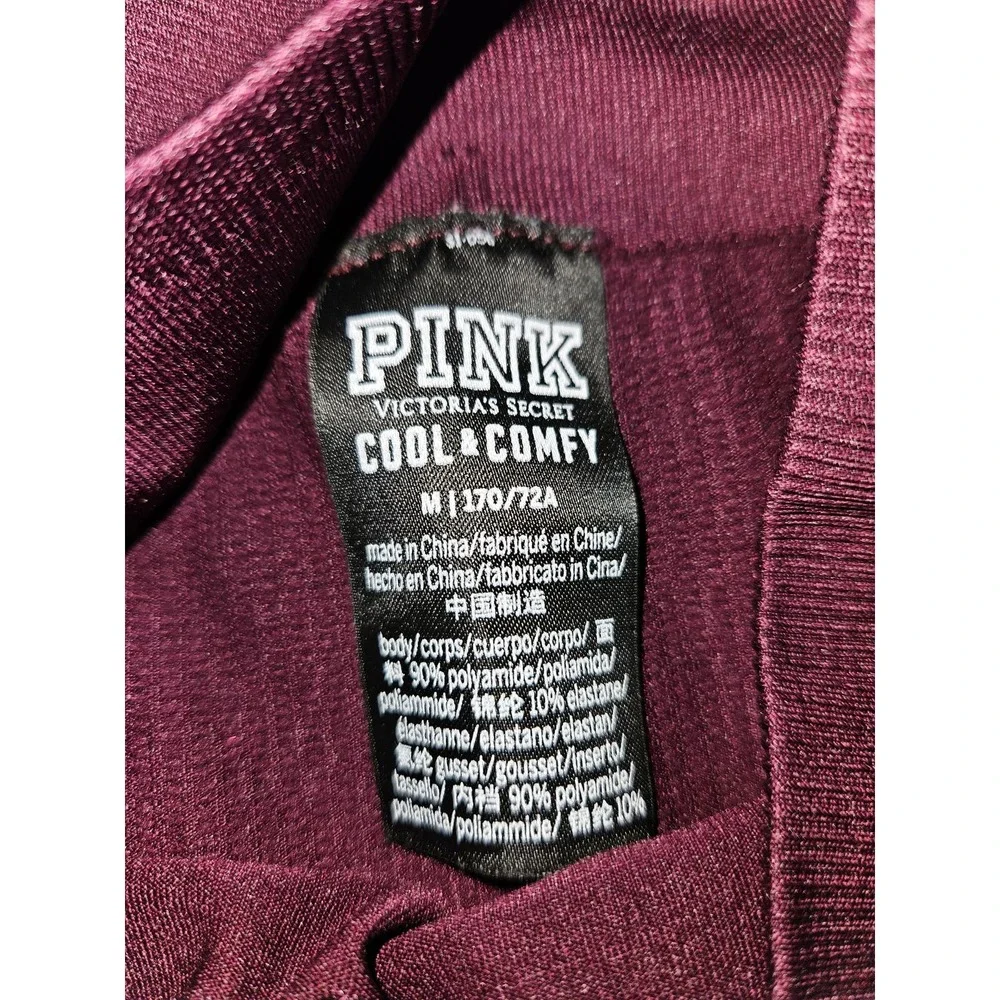 PINK Victorias Secret Cool and Comfy Maroon Cut Leggings Womens Size M