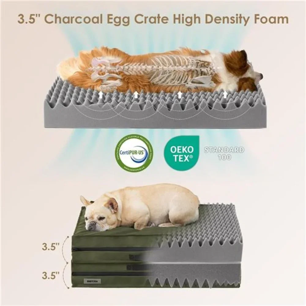 Foldable Waterproof Large Dogs Orthopedic Dog Bed with Washable Removable Cover