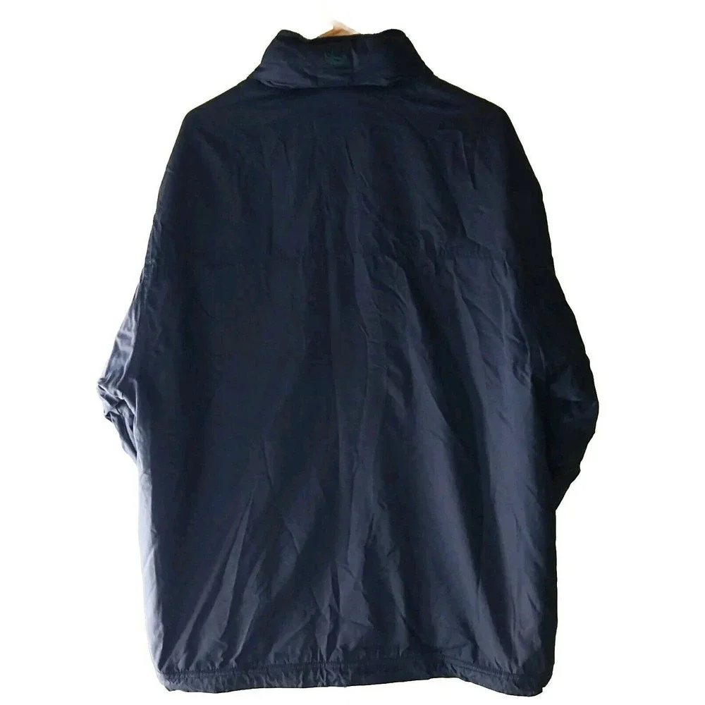 VTG GH BASS Hooded Insulated Lined Navy Blue Full Zip Jacket Coat Large 32