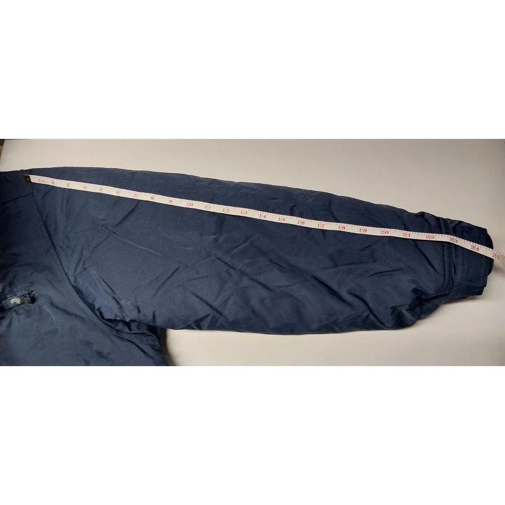 VTG GH BASS Hooded Insulated Lined Navy Blue Full Zip Jacket Coat Large 32