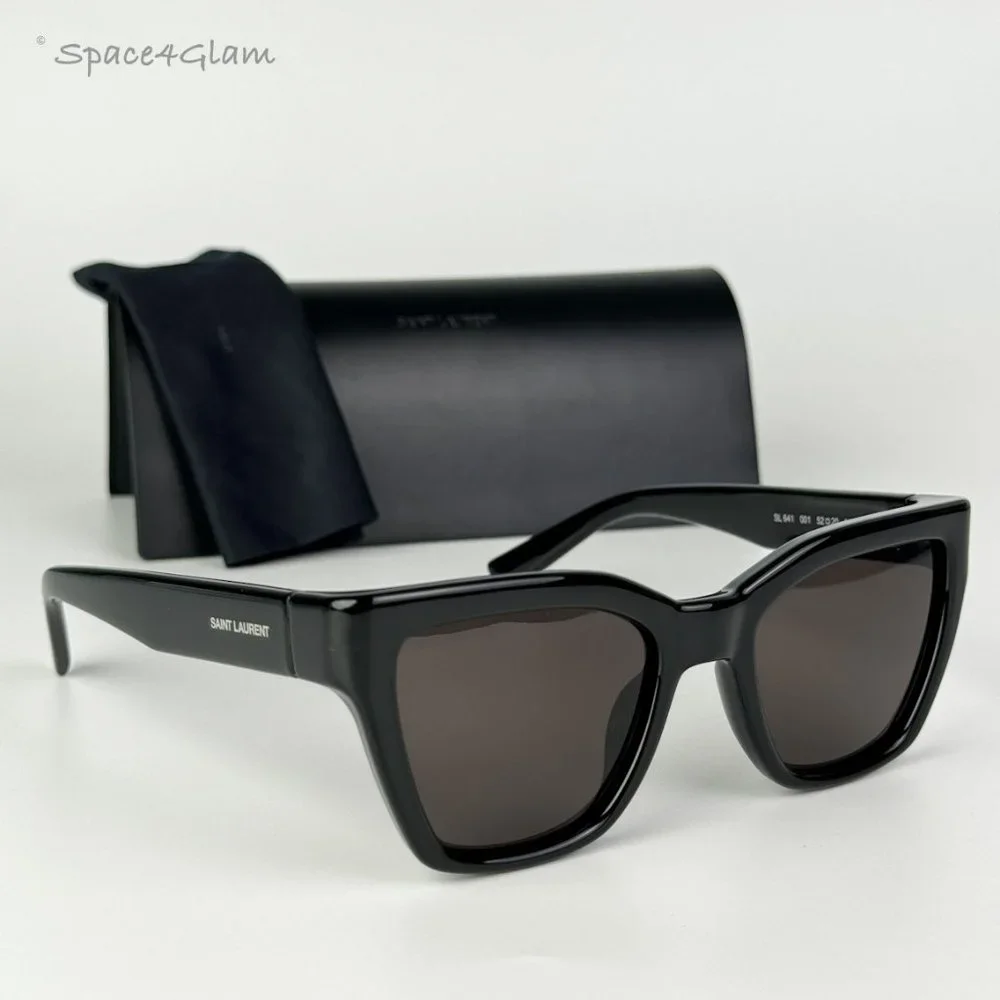 BRAND NEW Saint Laurent SL641 001 Black Cat Eye Unisex Sunglasses