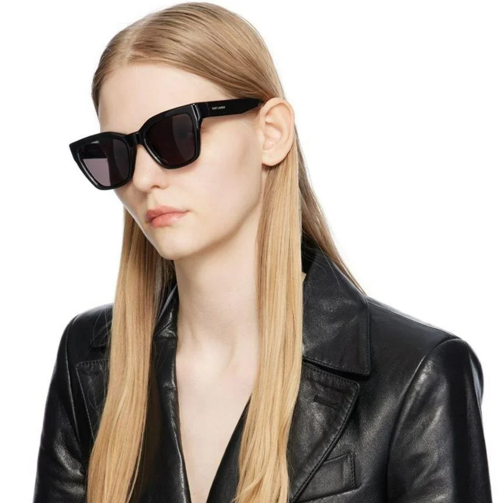 BRAND NEW Saint Laurent SL641 001 Black Cat Eye Unisex Sunglasses