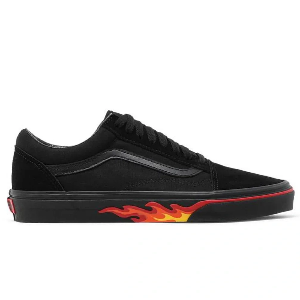 Vans Men’s Old Skool (Flame Wall) Black/Black VN0A38G1Q8Q Sneakers