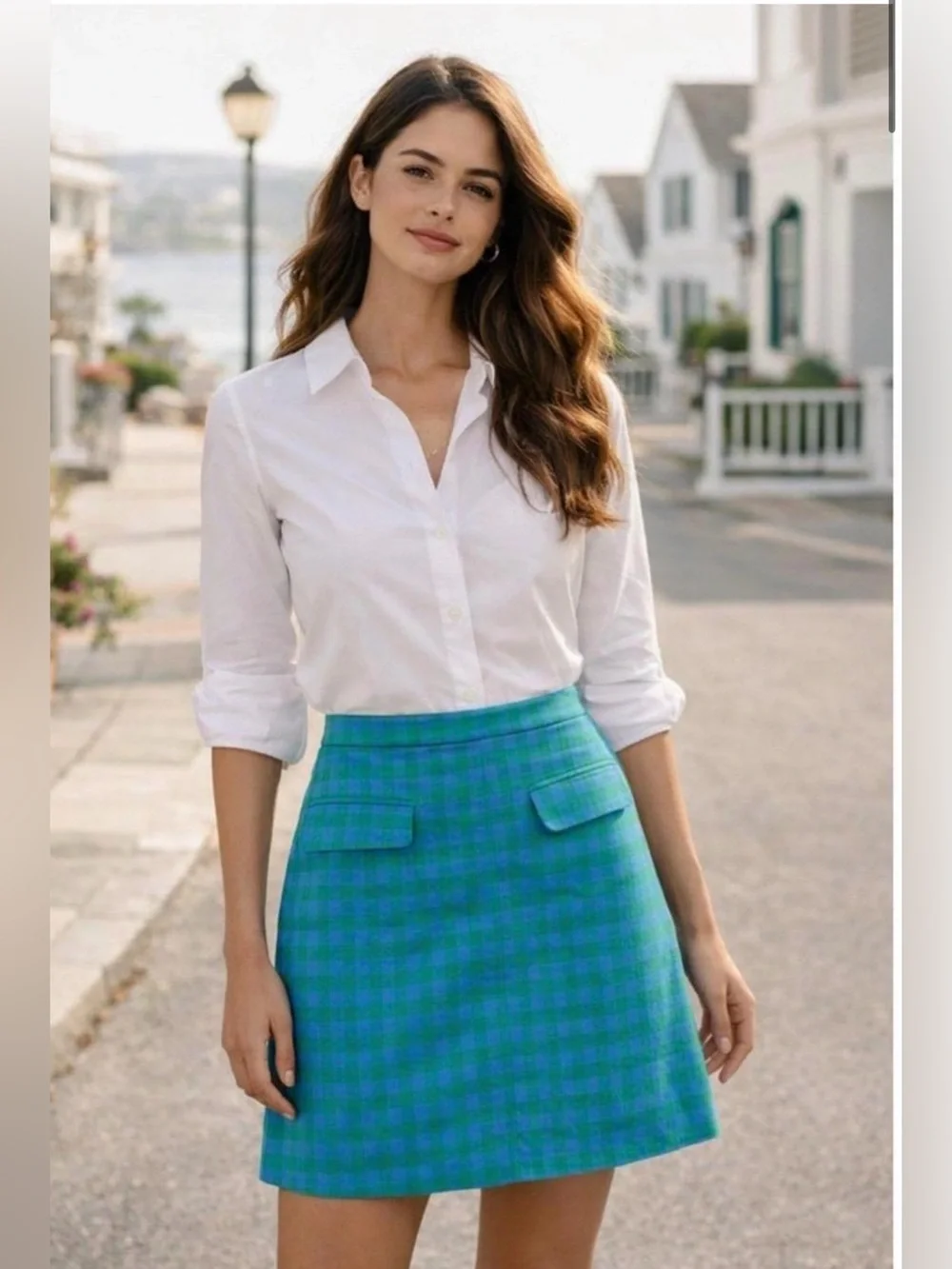 J.CREW CHECKERED PATTERN MINI SKIRT