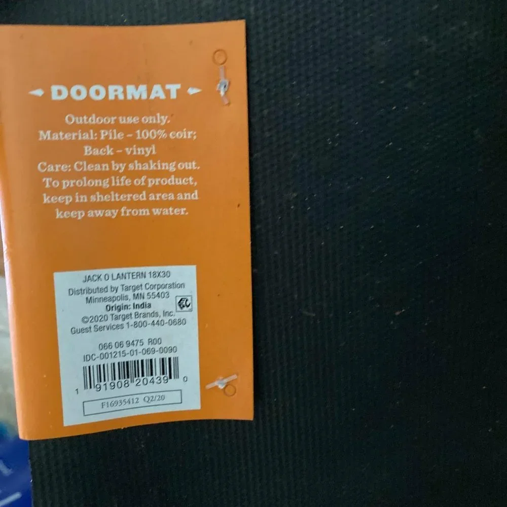Hide and Eek Boutique Jack o Lantern Door Mat 18x30