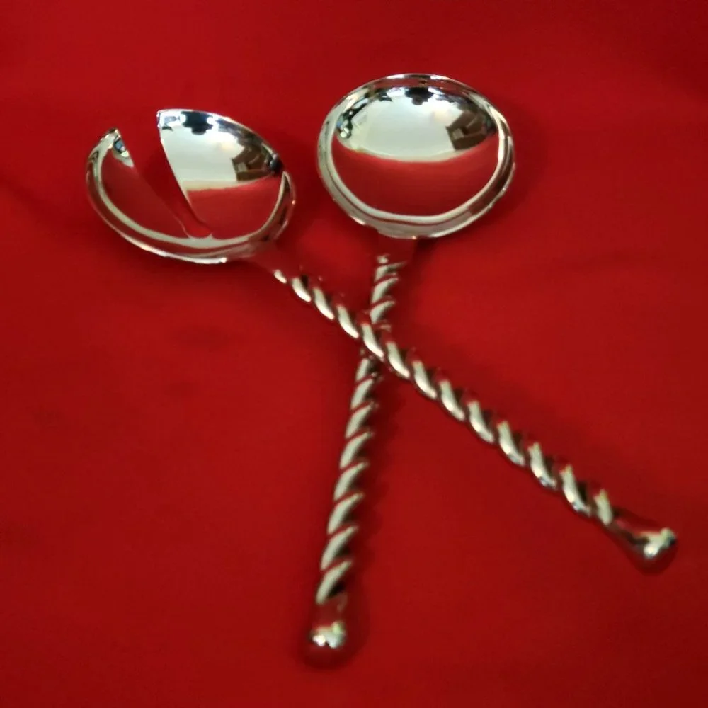 Stainless Steel Pasta Salad Spoon Fork Utensils Twisted Handles
