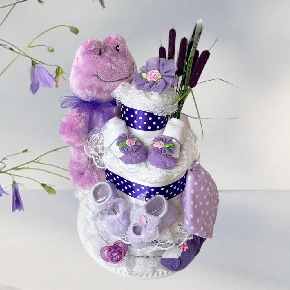 Frog Diaper Cake, Baby Shower Gift