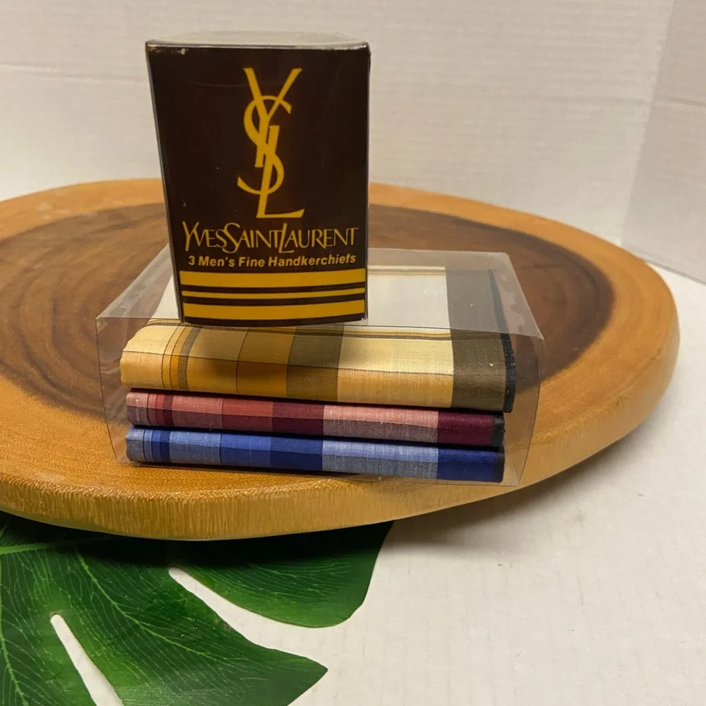 Vintage YSL 3 Pocket Handkerchief Boxed Set