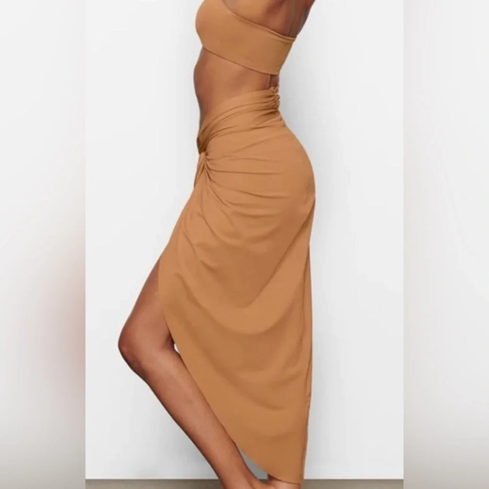 NWT Skims Swim Cover Up Sarong Skirt Almond Size 4X