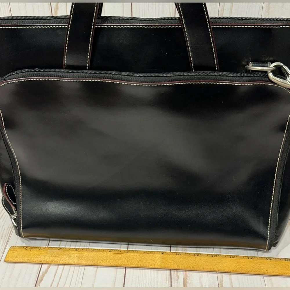 Samsonite Messenger Shoulder Bag Briefcase Black Multi Pockets Executive