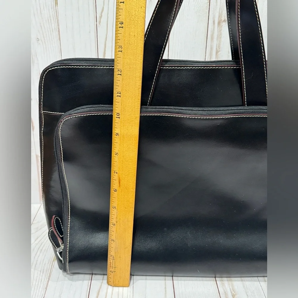 Samsonite Messenger Shoulder Bag Briefcase Black Multi Pockets Executive
