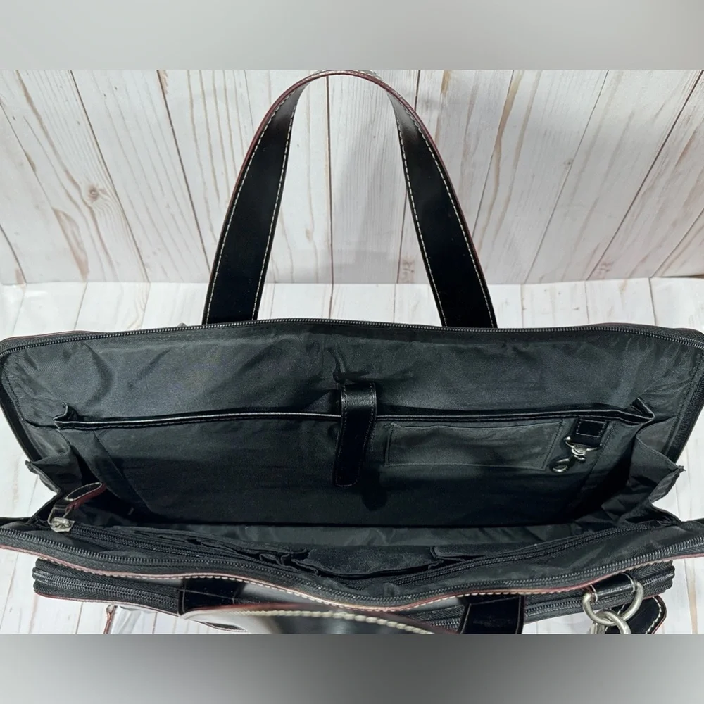Samsonite Messenger Shoulder Bag Briefcase Black Multi Pockets Executive