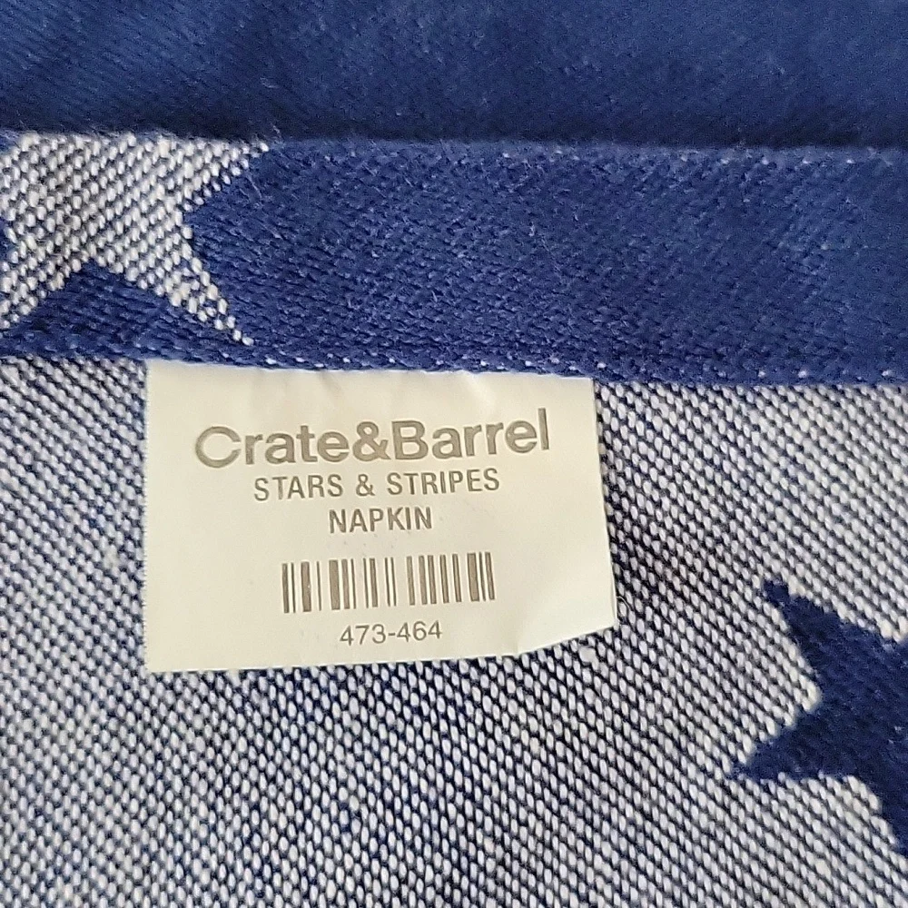 Crate & Barrel Stars & Stripes Two Napkins