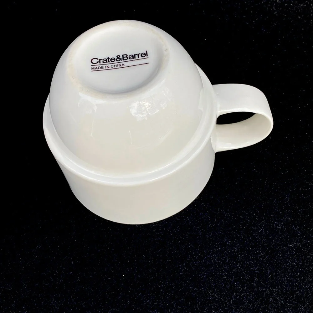 Crate&Barrel Set of 3 Crate and Barrel Stacking Mugs Coffee Cup White 14 oz